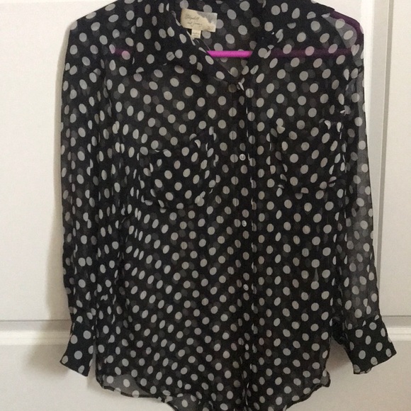 Elizabeth and James blouse White/black polkadot - Picture 1 of 1